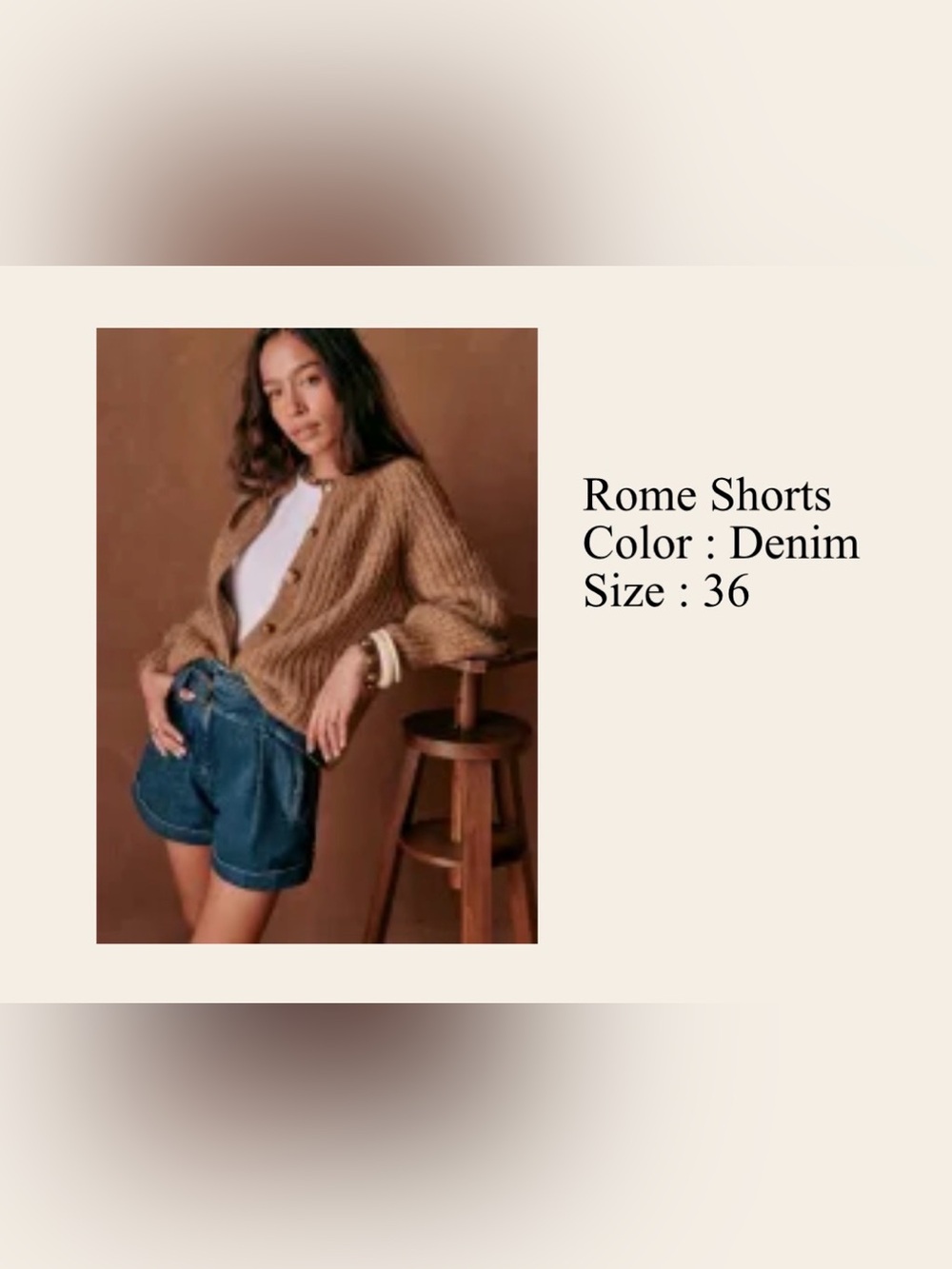 Sezane Rome Denim Shorts in Deep Blue